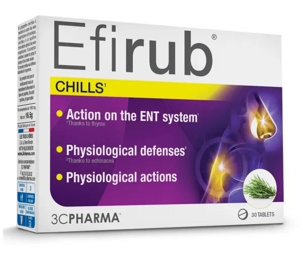 Maisto papildas 3C PHARMA Efirub peršalus tabletės N30