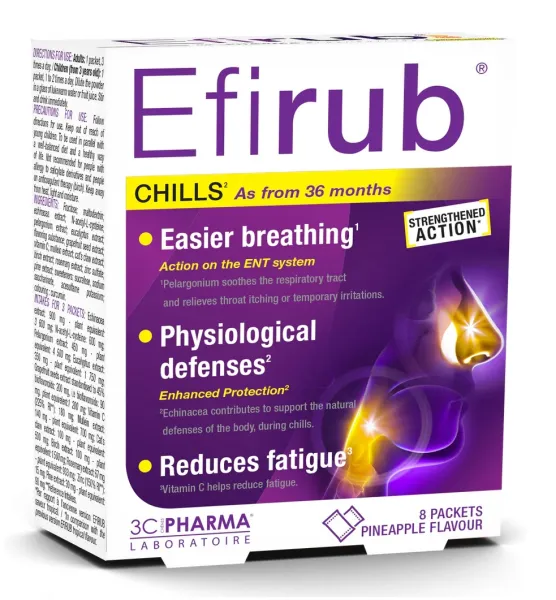 Maisto papildas 3C PHARMA Efirub peršalus milteliai geriamajam tirpalui nuo 3m. N8