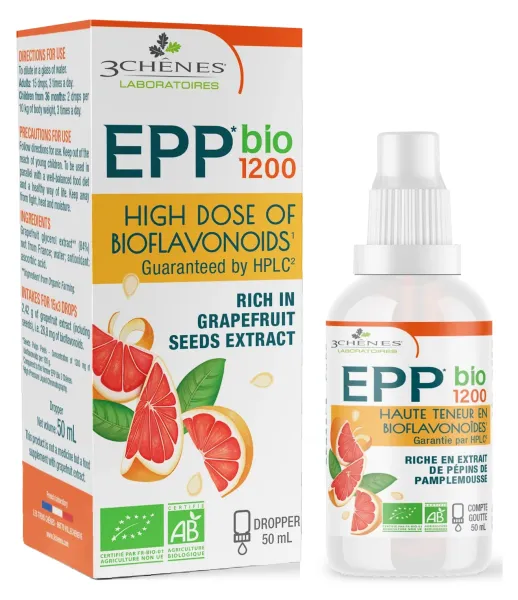 Maisto papildas 3C PHARMA Greipfrutų sėklų ekstraktas EPP1200 ekologiškas nuo 3m. 50ml