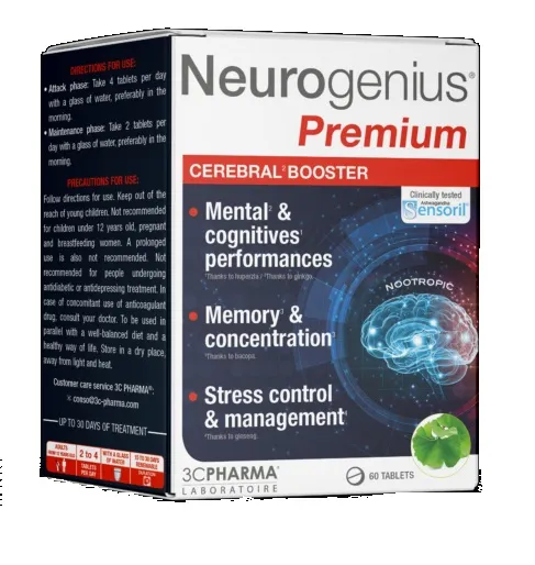 Maisto papildas 3C PHARMA NEUROGENIUS Premium smegenų veiklai tabletės N60
