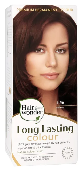 HAIRWONDER (spalva: kaštono 4.56) plaukų dažai ilgalaikiai su 9 ekologiškais augaliniais ekstraktais