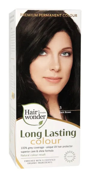 HAIRWONDER (spalva: tamsi ruda 3) plaukų dažai ilgalaikiai su 9 ekologiškais augaliniais ekstraktais