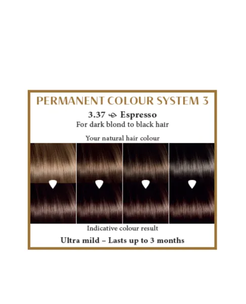 HAIRWONDER (spalva: espresso 3.37) plaukų dažai ilgalaikiai su 9 ekologiškais augaliniais ekstraktais