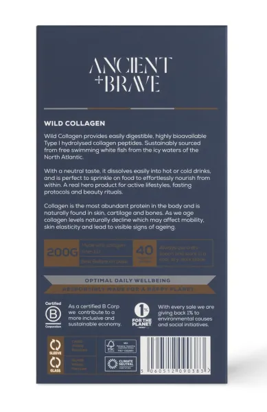 Maisto papildas ANCIENT&BRAVE jūrinio kolageno milteliai „Wild Collagen“ 200g