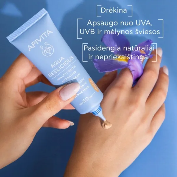 APIVITA AQUA BEELICIOUS lengvas kremas su atspalviu SPF30 40ml