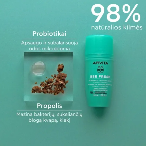 APIVITA BEE FRESH rutulinis dezodorantas 50ml