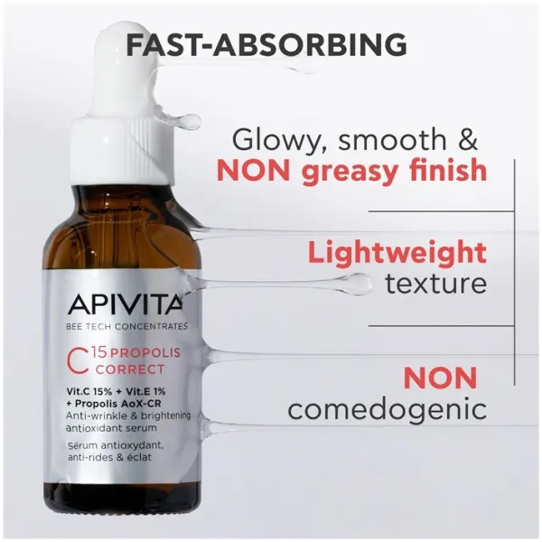 APIVITA C15 Propolis Correct veido serumas 30ml