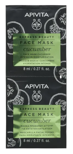 APIVITA EXPRESS BEAUTY kaukė veido su agurkais intensyviai drėkinanti 8ml N2