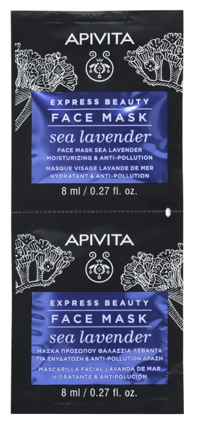 APIVITA EXPRESS BEAUTY kaukė veido su jūros levandomis drėkinanti 8ml N2