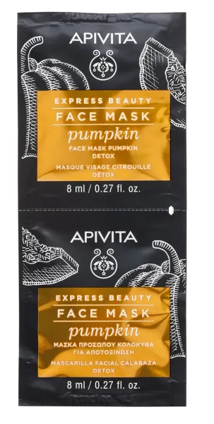 APIVITA EXPRESS BEAUTY kaukė veido su moliūgu detoksikuojanti 8ml N2