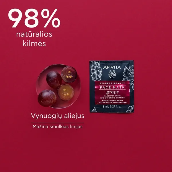 APIVITA EXPRESS BEAUTY kaukė veido su vynuogėmis stangrinanti 8ml N2