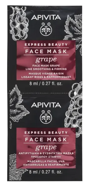 APIVITA EXPRESS BEAUTY kaukė veido su vynuogėmis stangrinanti 8ml N2