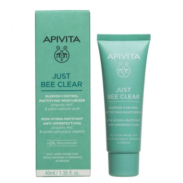APIVITA Just Bee Clear veido gelis - kremas 40ml