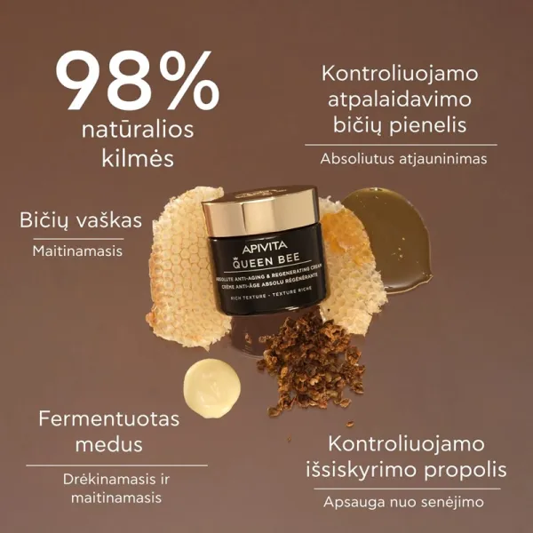 APIVITA QUEEN BEE RICH veido kremas sausai odai 50ml