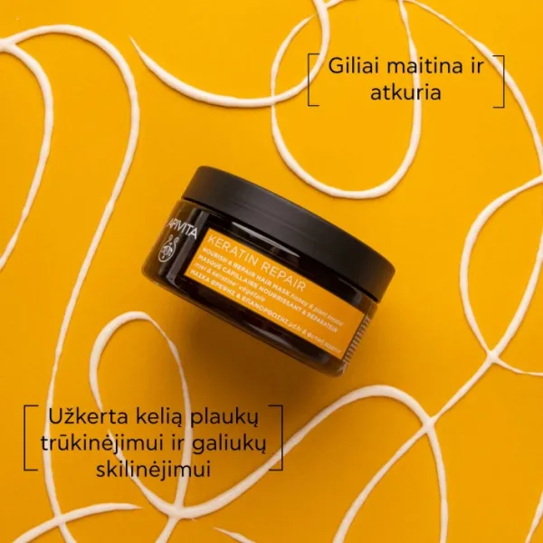 APIVITA kaukė plaukams su keratinu maitinanti, atkurianti 200ml