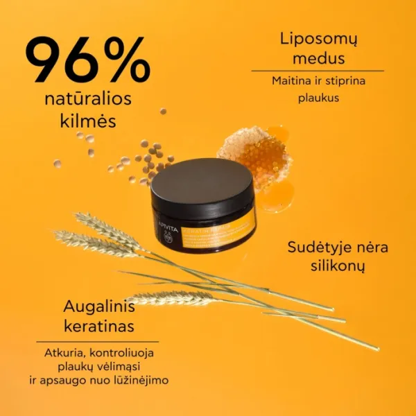 APIVITA kaukė plaukams su keratinu maitinanti, atkurianti 200ml