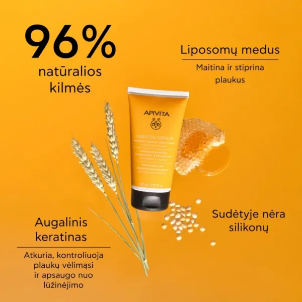 APIVITA kondicionierius su keratinu maitinamasis atkuriamasis 150ml