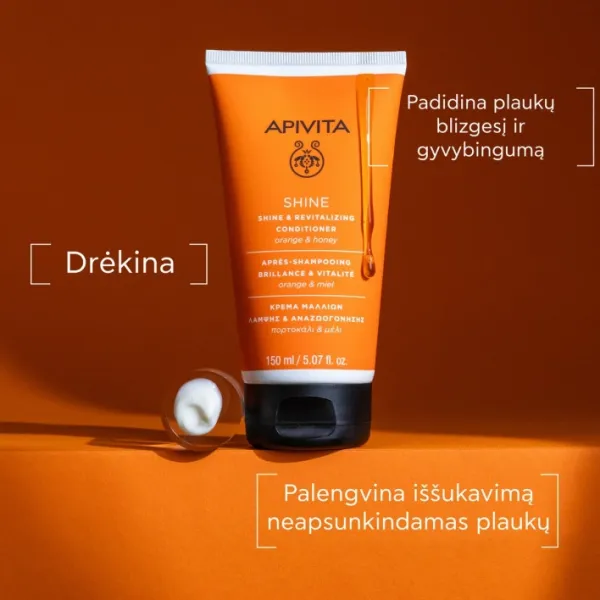 APIVITA kondicionierius suteikiantis plaukams žvilgesio 150ml