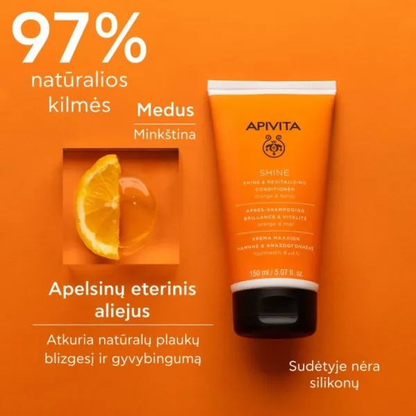 APIVITA kondicionierius suteikiantis plaukams žvilgesio 150ml