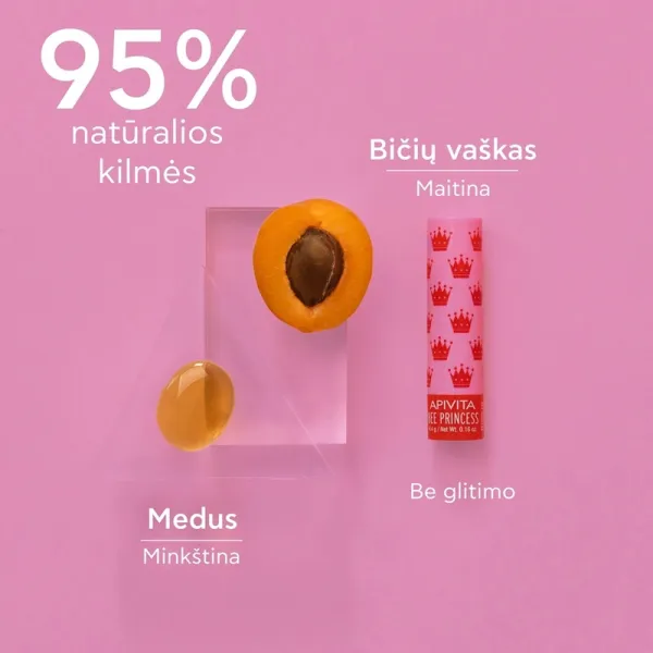 APIVITA lūpų pieštukas su medumi ir abrikosais vaikams 4.4g