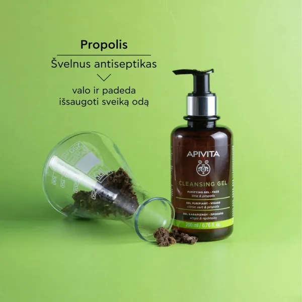 APIVITA prausiklis gelinis riebiai/mišriai odai 200ml