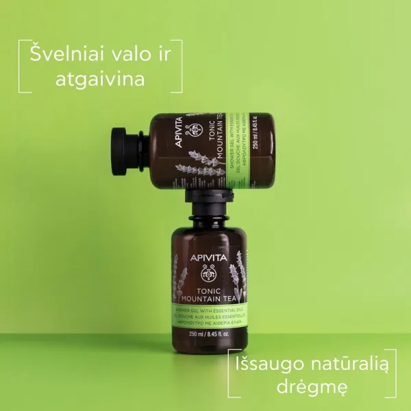 APIVITA prausiklis su kalnų arbata tonizuojamasis 250ml