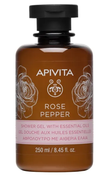 APIVITA prausiklis su rožėmis ir juoduoju pipiru valomasis 250ml