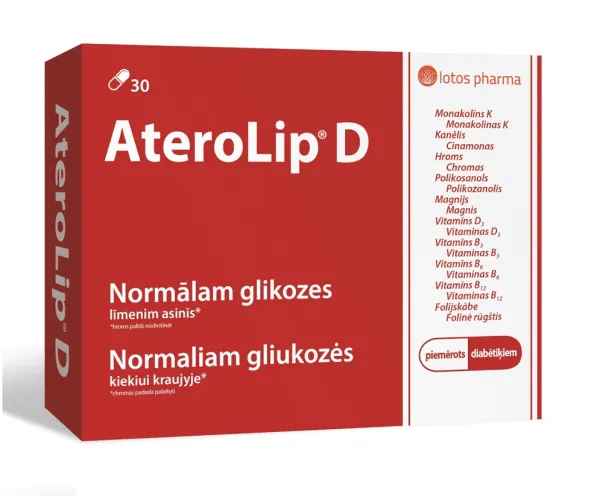 Maisto papildas AteroLip  D kapsulės N30