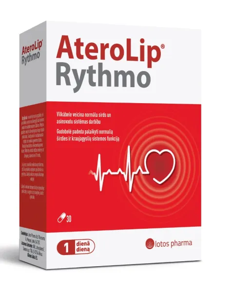 Maisto papildas AteroLip Rythmo kapsulės N30