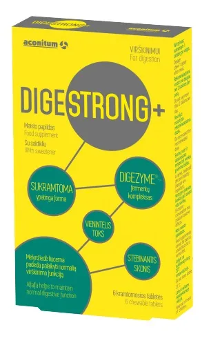 Maisto papildas ACONITUM DIGESTRONG+ kramtomos tabletės N6