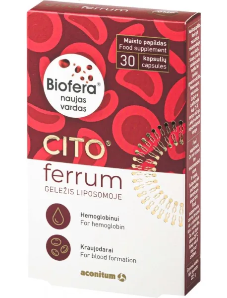 Maisto papildas ACONITUM CITO ferrum kapsulės N30