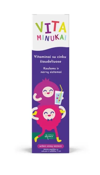 Acorus Balance VITAMINUKAI vitaminai su cinku miško uogų skonio 6g N7