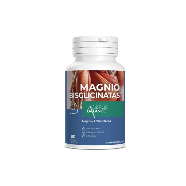 Maisto papildas Acorus Balance Magnio bisglicinatas kapsulės N80