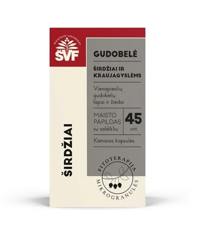 Maisto papildas ŠVF Gudobelė Širdžiai mikrogranulės kietosiose kapsulėse N45