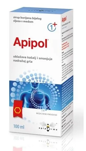 APIPOL svilarožių šaknų sirupas su medumi 100ml