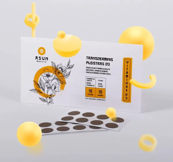 ASUN transderminis vitaminų pleistras „Vitaminas D3" N16