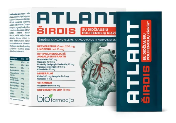 Maisto papildas ATLANT širdis N28 (milteliai)