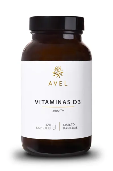 Maisto papildas AVEL VITAMINAS D3 4000TV kapsulės N120
