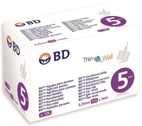 Adatos insulino injektoriams 31G BD Pen  0,25x5mm N100