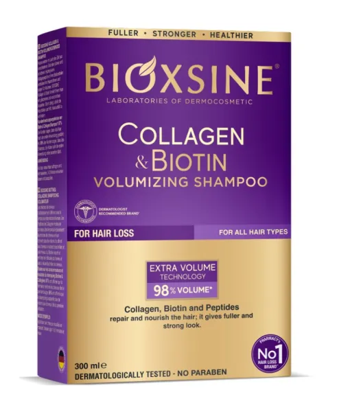 BIOXSINE Collagen&Biotin apimties suteikiantis plaukų šampūnas 300ml