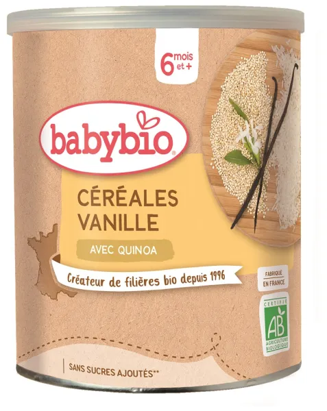 BABYBIO ekologiška grūdų košė su vanile (nuo 6 mėn.) 220g