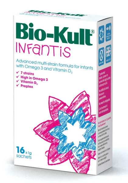 Maisto papildas BIO-KULT Infantis 1g milt. N16 pak. (7 rūšys+D3+Omega3)