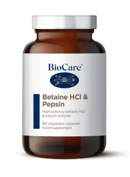 Maisto papildas BioCare Betaino hidrochlorido ir Pepsino fermentai N90