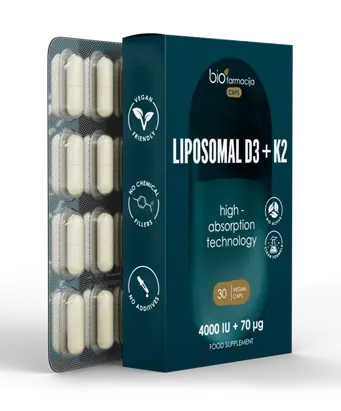 Maisto papildas Biofarmacija CAPS LIPOSOMAL D3+K2 kapsulės N30