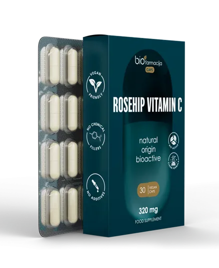 Maisto papildas Biofarmacija CAPS ROSEHIP VITAMIN C 320mg kapsulės N30