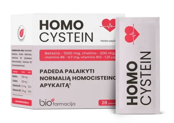Maisto papildas HOMOCYSTEIN 2g milteliai pakeliuose N28