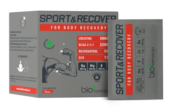 Maisto papildas SPORT&RECOVER milteliai pakeliuose 11.28g N14