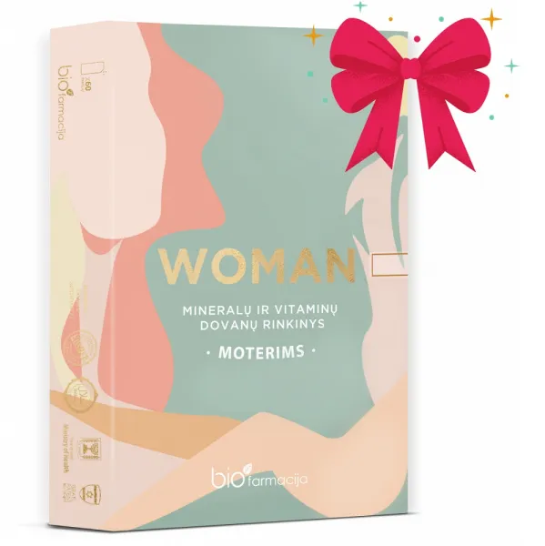 Maisto papildas mineralų ir vitaminų dovanų rinkinys moterims WOMAN