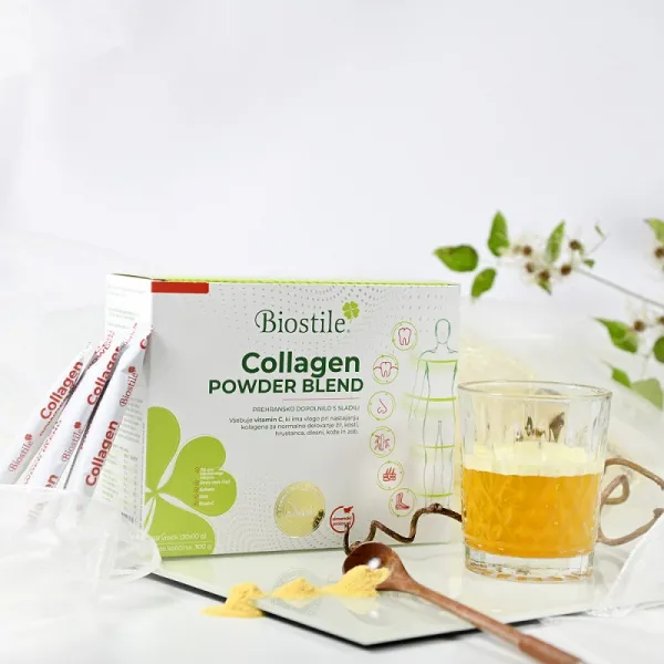Maisto papildas BIOSTILE Collagen Powder Blend hidrolizuotas kolagenas iš 5 skirtingų šaltinių N30