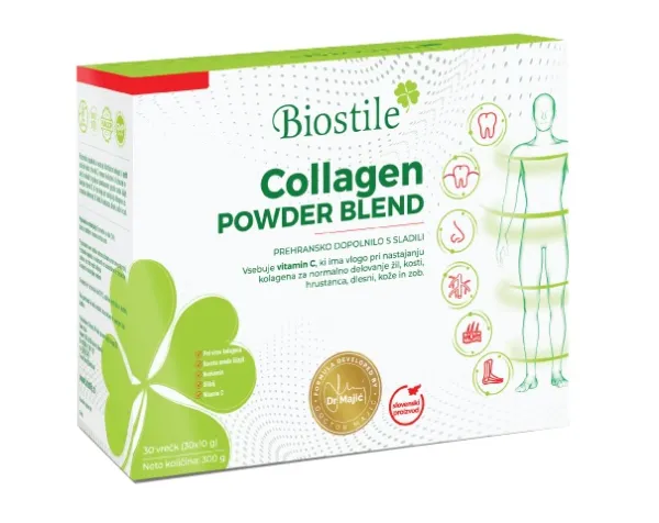 Maisto papildas BIOSTILE Collagen Powder Blend hidrolizuotas kolagenas iš 5 skirtingų šaltinių N30